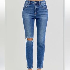 High Rise Blue Jeans